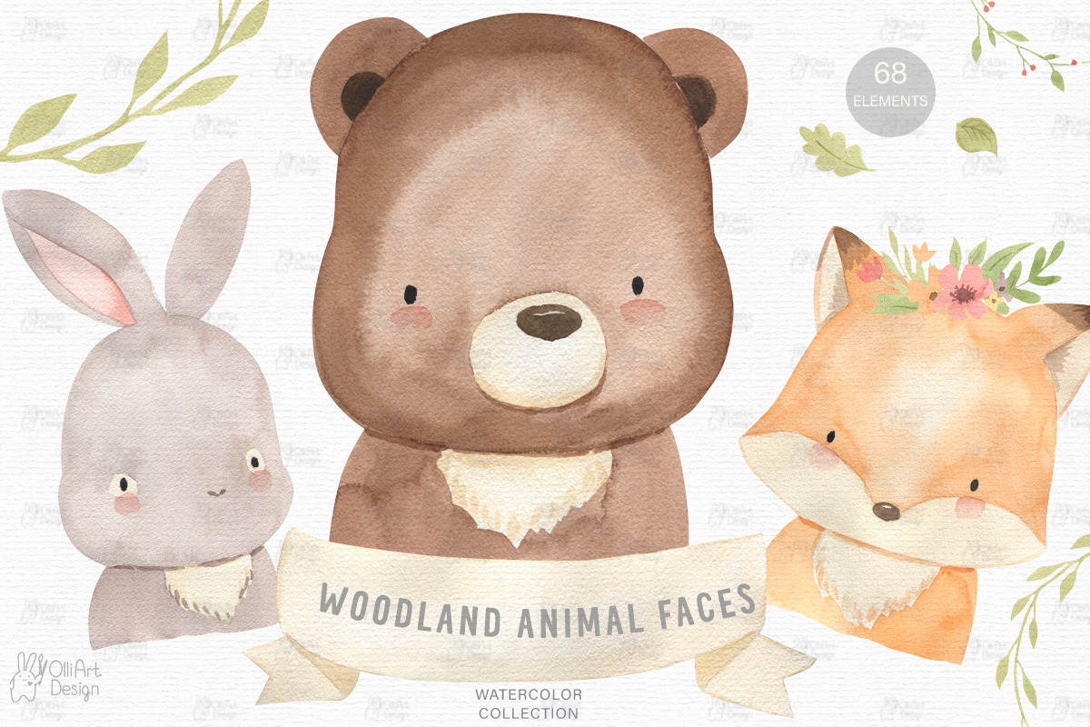 Kids BUNDLE. Watercolor, an Animal Illustration by OlliArtDesign (Photo 8 of 22)