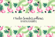 Seamless tropical flamingo patterns, a Pattern Graphic by KatjaPotokar (Thumbnail 1 of 4)