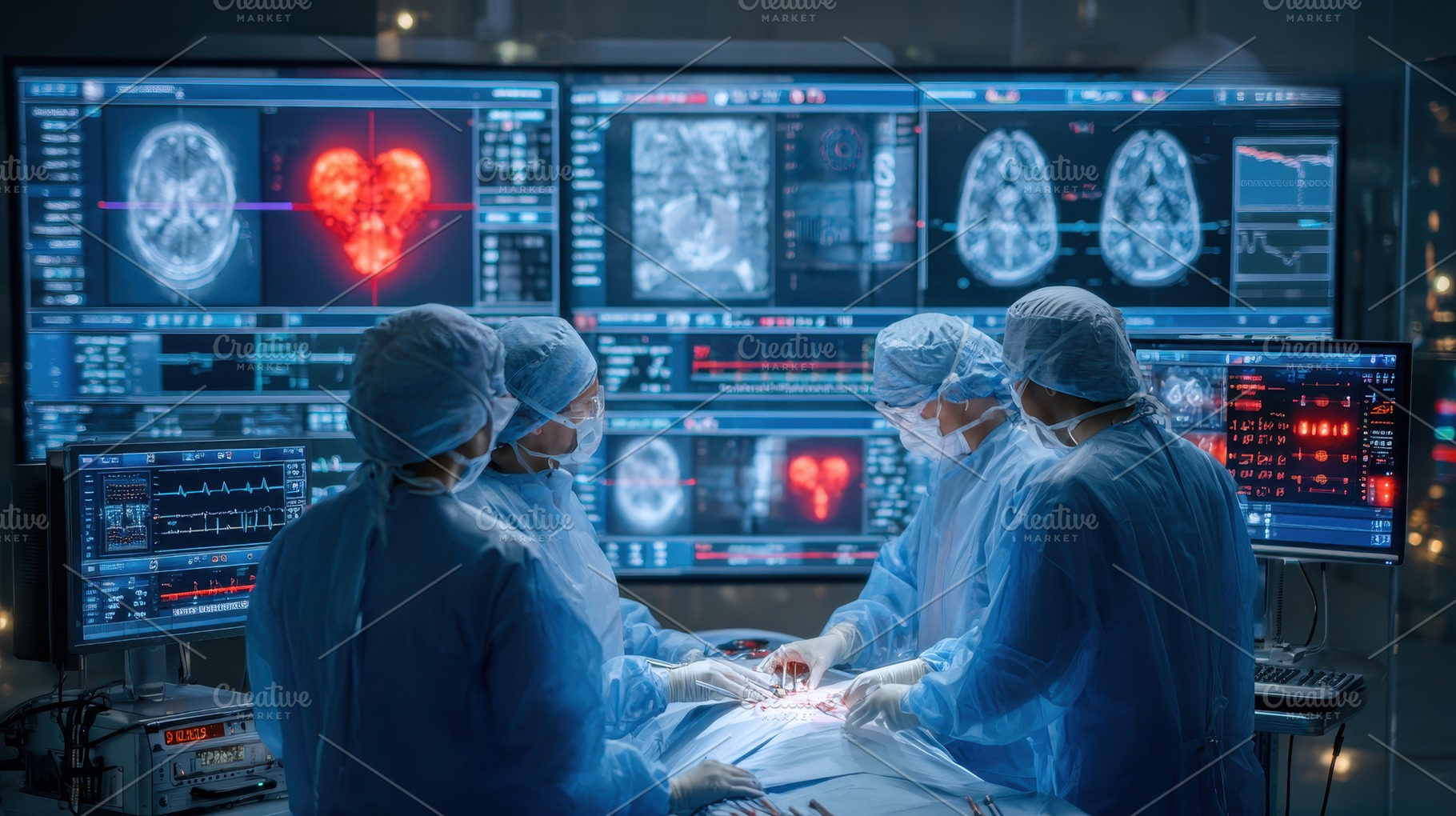 Surgeons performing complex surgery, a Photo by Pixeness Studio