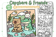 Capybara and Friends Coloring Pages, an Animal Illustration by Design Station (Thumbnail 1 of 4)
