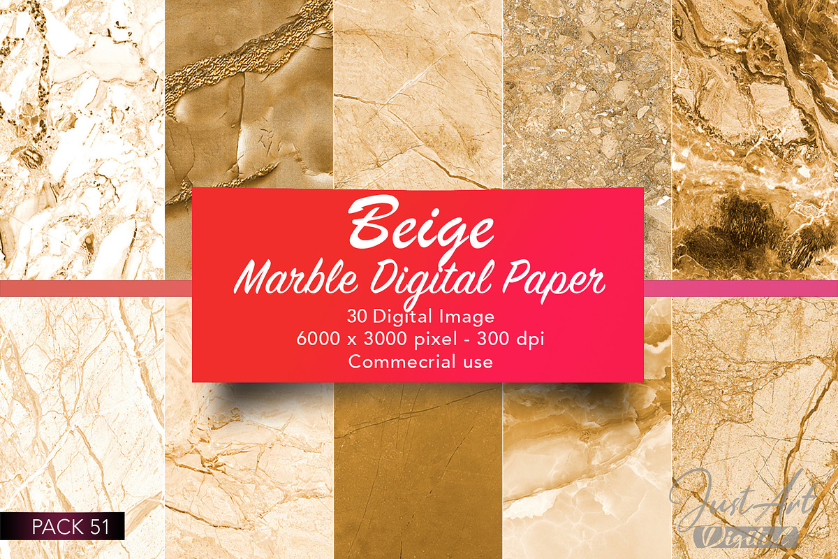 Gold and beige marble digital paper, a Texture Graphic by JustArtDigital (Photo 4 of 5)