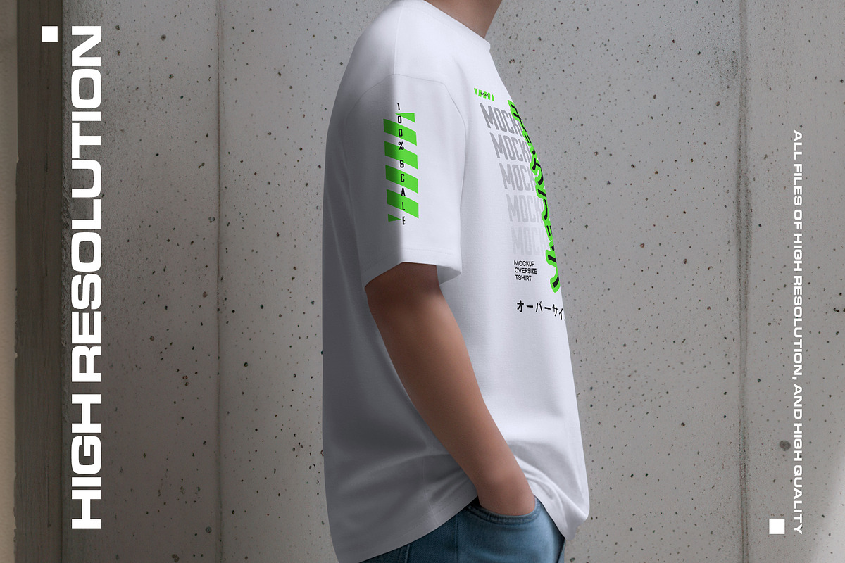 5 Oversized T-Shirt Mockups, a Shirt Mockup by Grow Design Craft Studio (Photo 6 of 7)