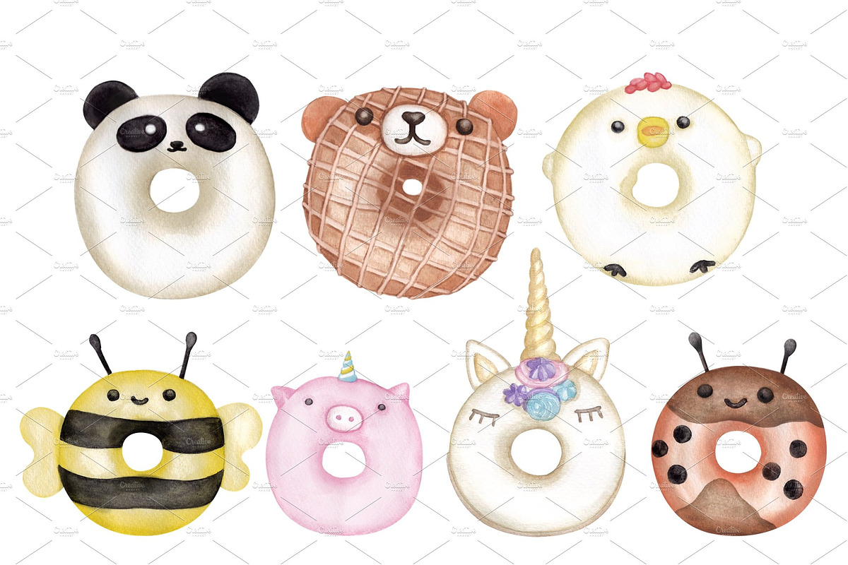 Donut Clipart Images, an Animal Illustration by Whimseez (Photo 4 of 4)