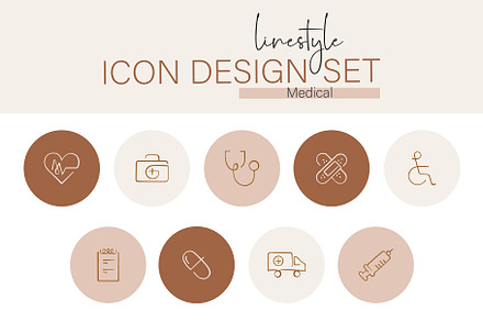 Linestyle Icon Design Set Medical, an Outline Icon by pepulousdsg