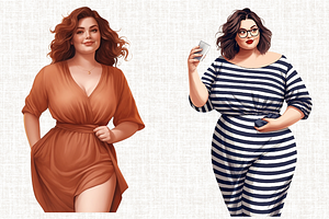 Curvy Girl Clipart Bundle