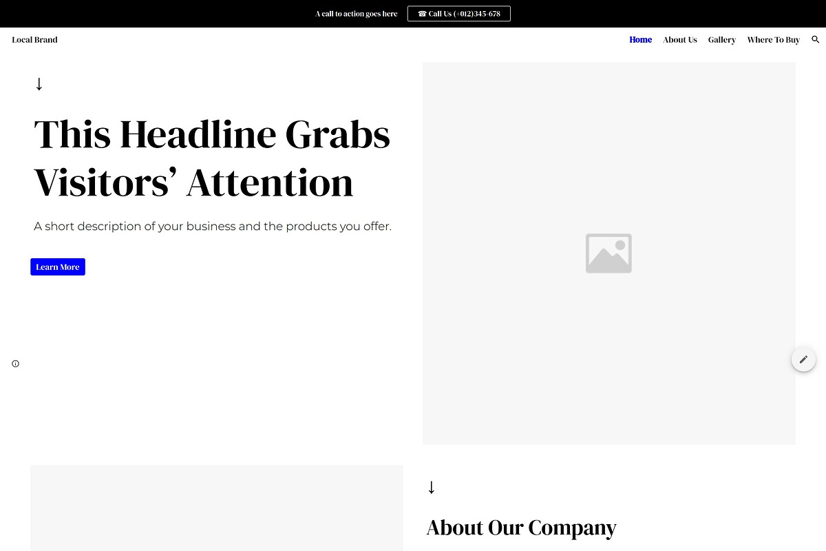 Local Brand 2 | GoogleSite Wireframe, a Templates & Theme by Template Heaven (Photo 1 of 4)