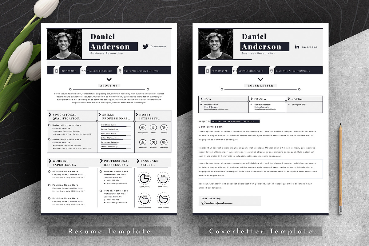 Resume Cv Template Word Apple Pages, a Resume Template by Tbunny (Photo 3 of 5)