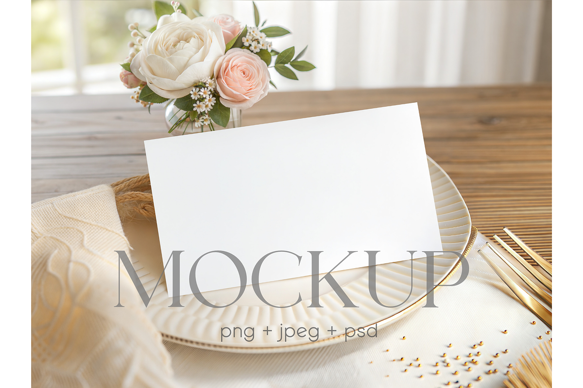 Elegant Floral Wedding Place Card, a Product Mockup by MockupWizard (Photo 1 of 4)