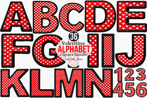 Valentine Alphabet Clipart Bundle, an Illustration by Canvas Craft