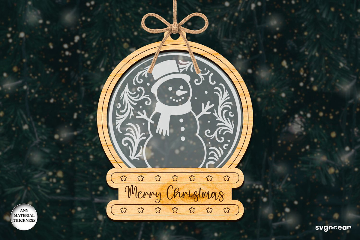 Christmas Snowglobe Ornaments SVG, a Decorative Illustration by svgocean (Photo 13 of 13)