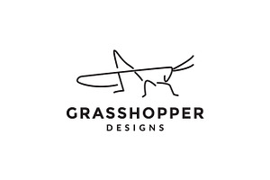 Simple Lines Insect Grasshopper Logo