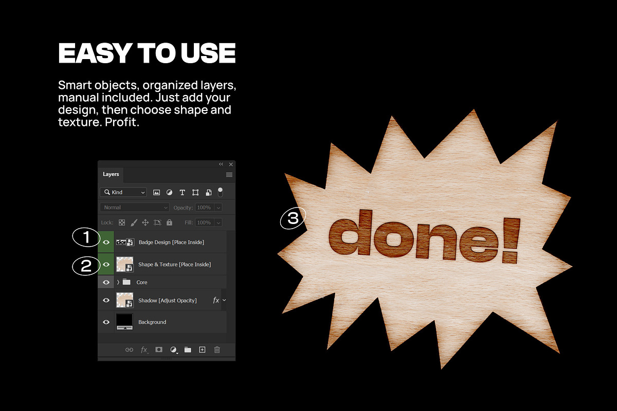 Wooden Badge Generator, a Product Mockup by BULBFISH (Photo 5 of 10)