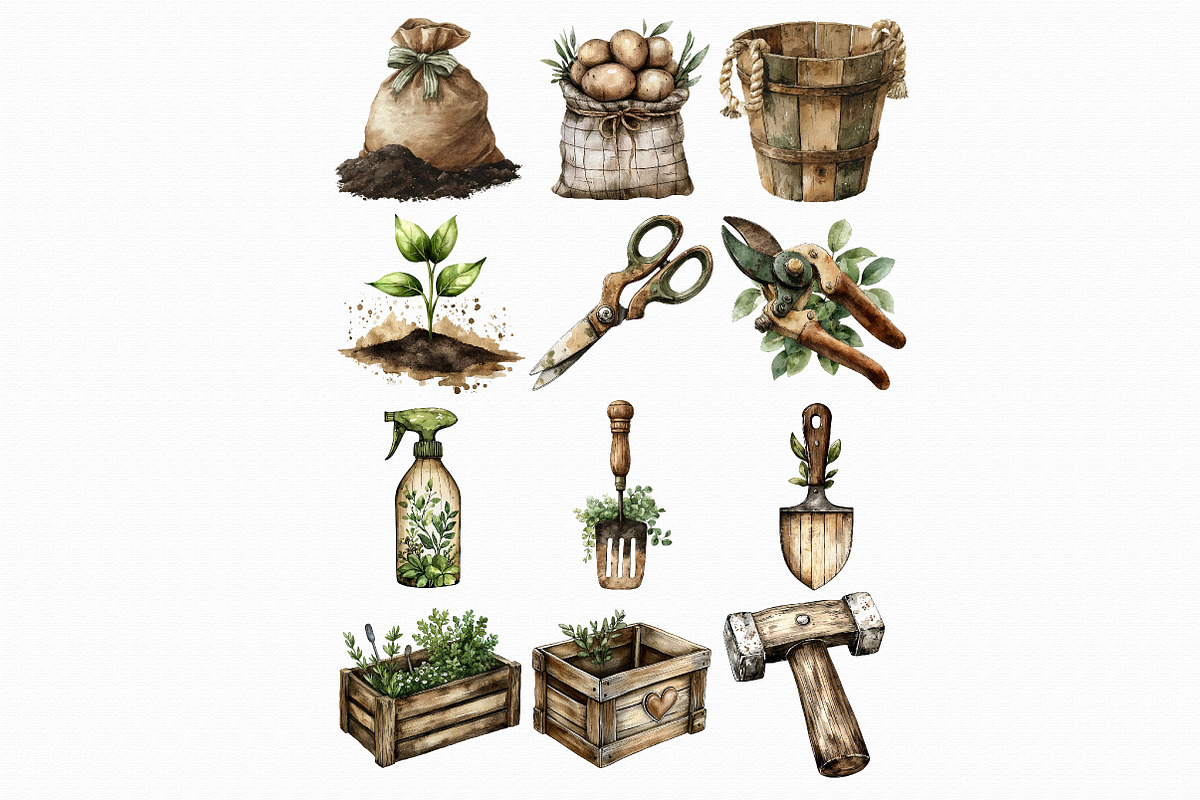 Watercolor Garden Clipart, an Illustration by Libby Wishes (Photo 4 of 5)