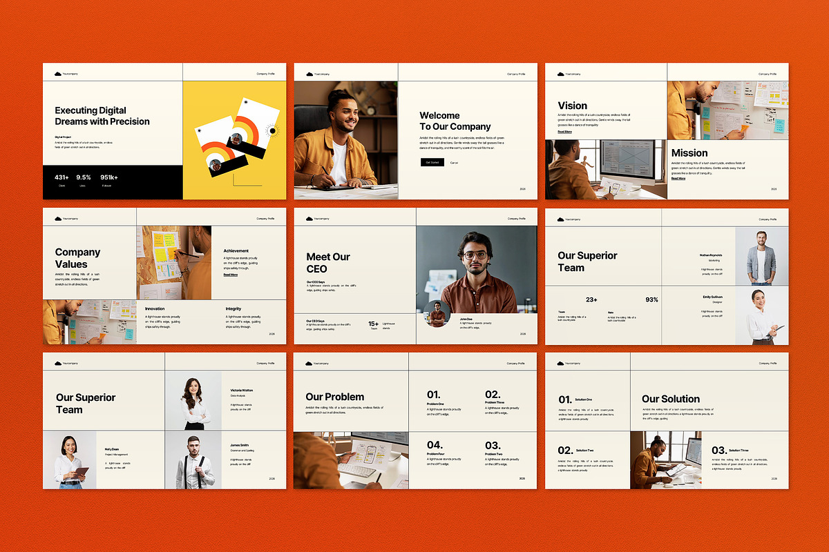 Cream Project Manager Google Slide, a Presentation Template by graphicook (Photo 2 of 4)
