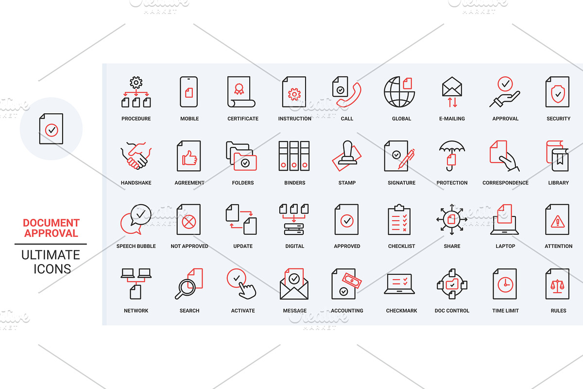 Document approval message email icon, an Object Illustration by Lemberg Vector