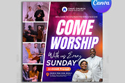 Come Worship with US Church Flyer, a Social Media Template by Design Up (Thumbnail 2 of 4)