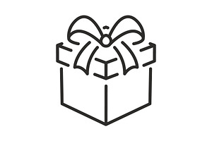 christmas gift box icon, present