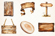 Watercolor Wood Sign Clipart, an Illustration by Libby Wishes (Thumbnail 5 of 5)