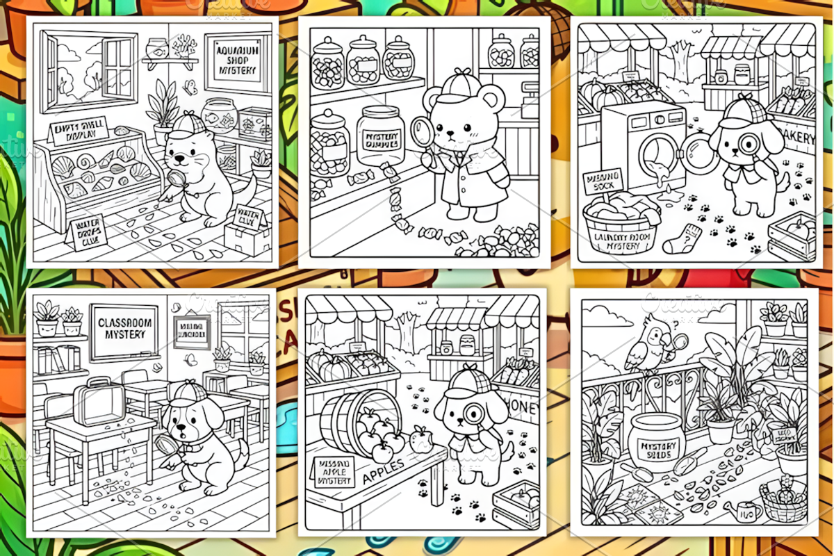 Cozy Silly Crimes Coloring Book, a Decorative Illustration by Design Station (Photo 3 of 3)