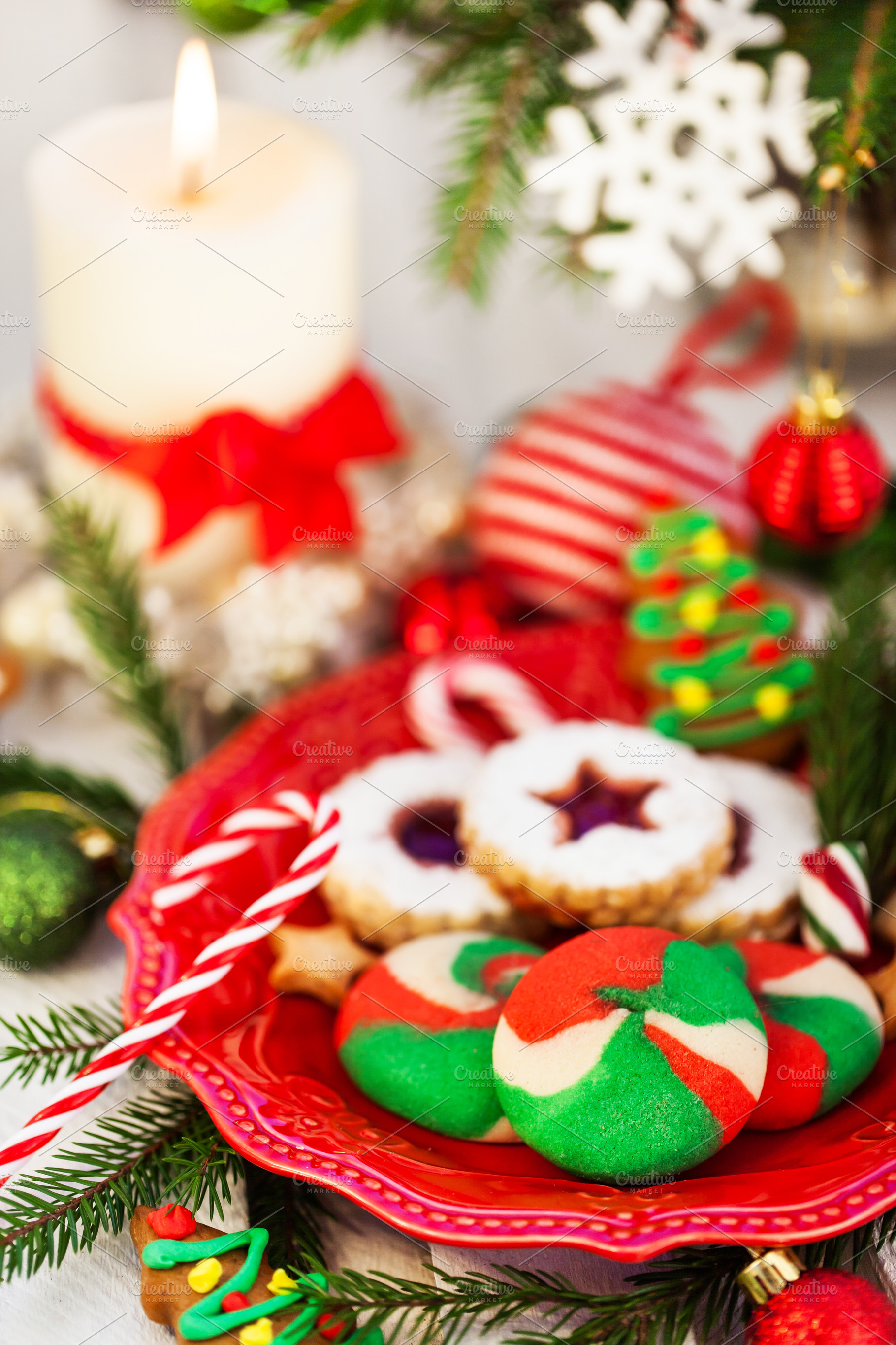 Sweet Shortbread Tricolor cookies, a Holiday Photo by Kate S
