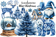 Scandinavian Blue Christmas Clipart, an Illustration by Dream Creation (Thumbnail 1 of 7)