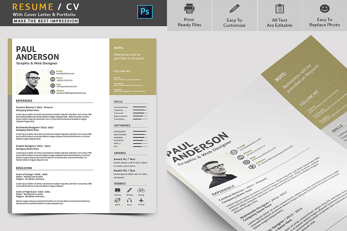 Modern Resume/CV, a Resume Template by Artiverge (Photo 4 of 4)