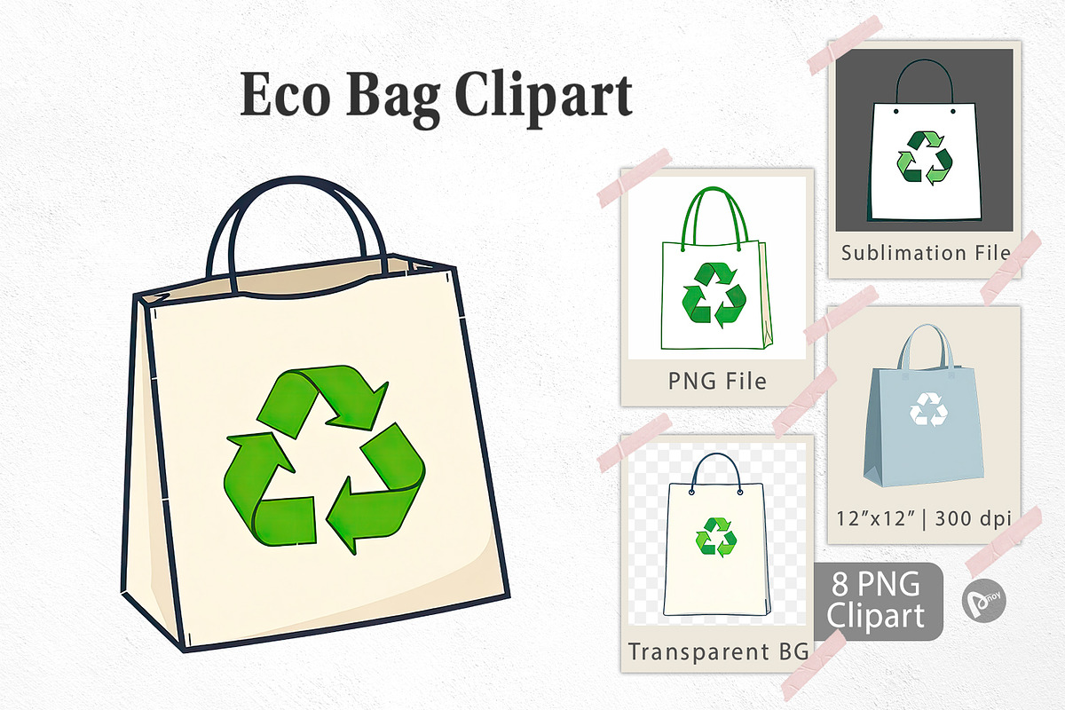 Eco Bag Clipart, a Graphic by Artnoy (Photo 1 of 5)
