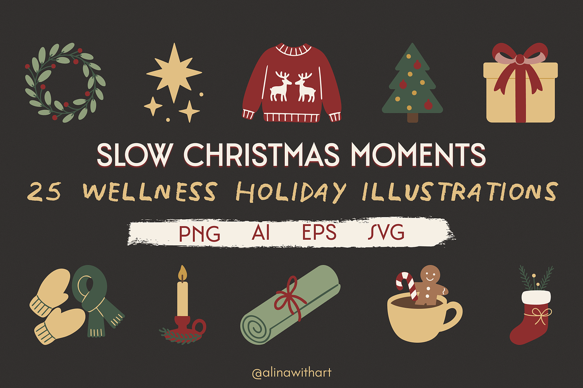 Slow Christmas Moments, a Seasonal Illustration by alinawithart (Photo 1 of 16)