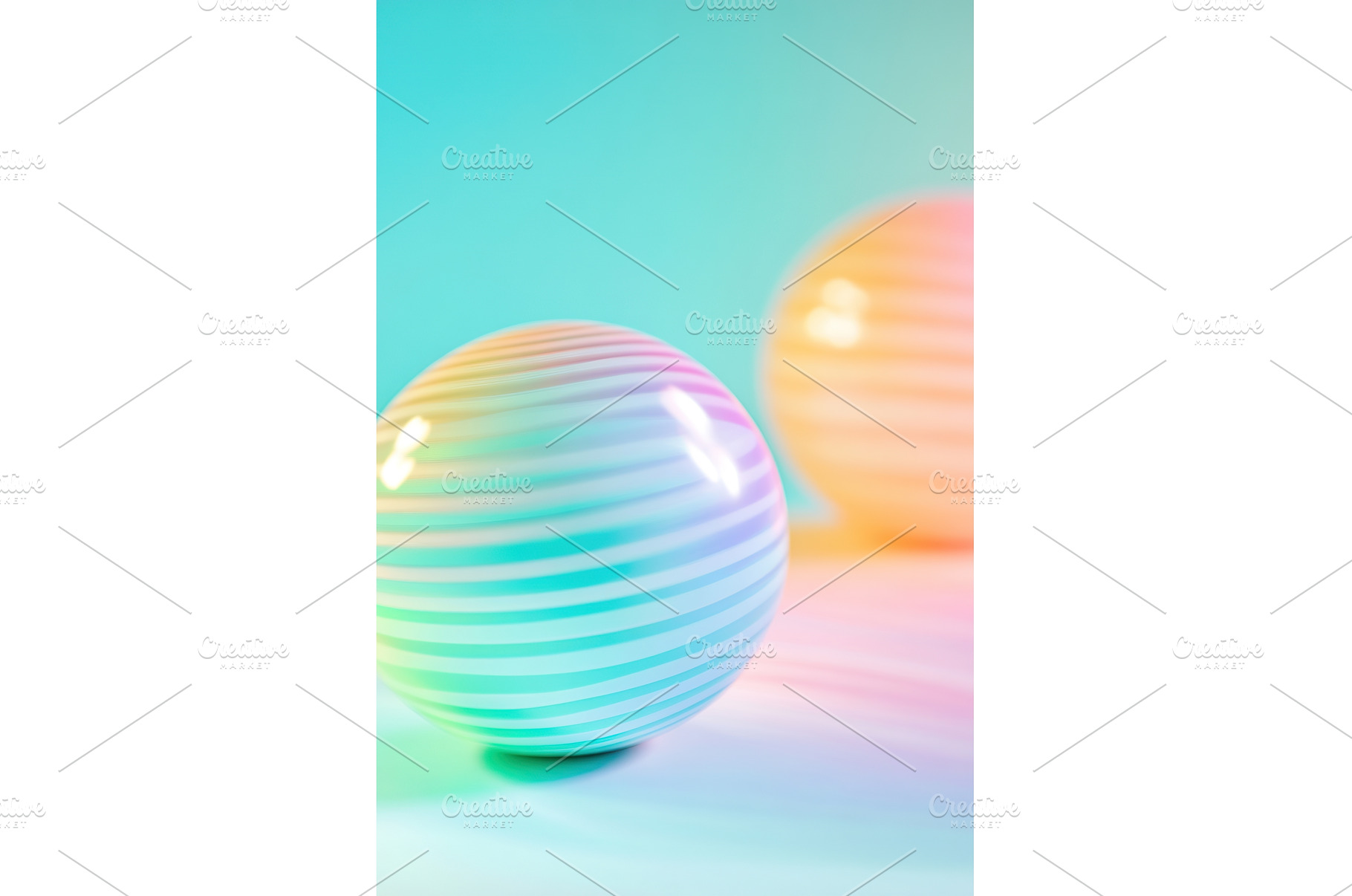 Colorful striped spheres against, an Abstract Photo by Lermont51