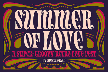 Summer of Love Psychedelic Font, a Font by Mysterylab Designs