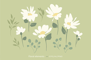 Cute Daisies. Seamless Patterns