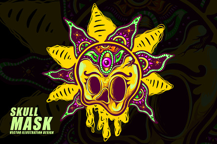 SKULL MASK DOODLE and PATTERN