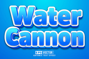 Water Cannon Vector 3d Editable Text