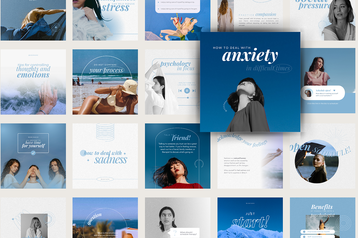 Canva bundle for Psychologists, a Social Media Template by loreismachado (Photo 2 of 6)