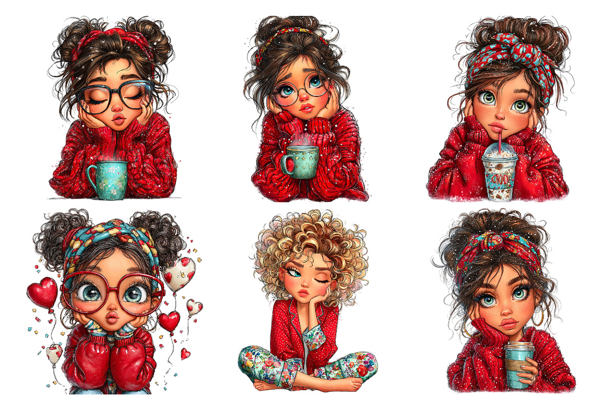 Quirky Girl New Year 2026 Clipart, an Illustration by SinaCreation (Photo 11 of 11)