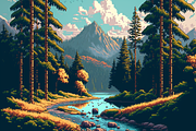 Pixelart Platformer Backgrounds, a Graphic by Marabu Textures Store (Thumbnail 2 of 4)