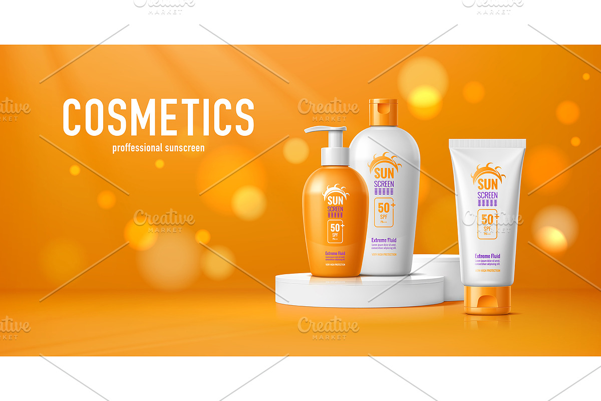3D podium stage with sunscreen cream, an Illustration by Buch&Bee (Photo 2 of 3)