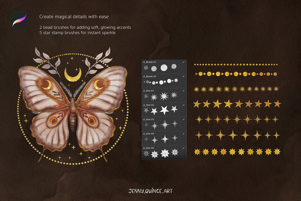 Procreate Brushes - Glitter Brushes, a Brush Add-On by Jenny Quince (Photo 5 of 12)