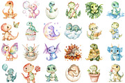 Cute Dinosaurs Clipart Baby Dinosaur, an Illustration by Sublimation Artist (Thumbnail 2 of 6)