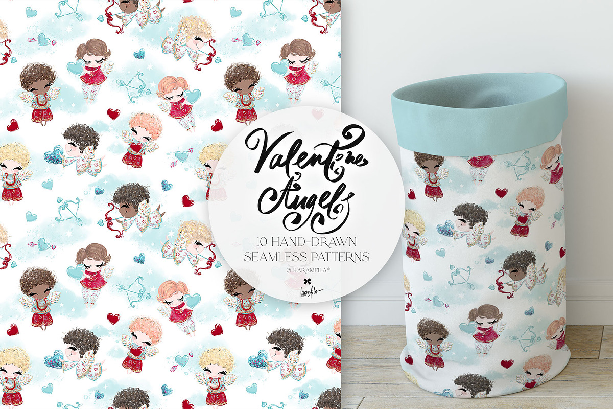 Valentine Cupid Seamless Patterns, a Pattern Graphic by KaramfilaS (Photo 11 of 12)