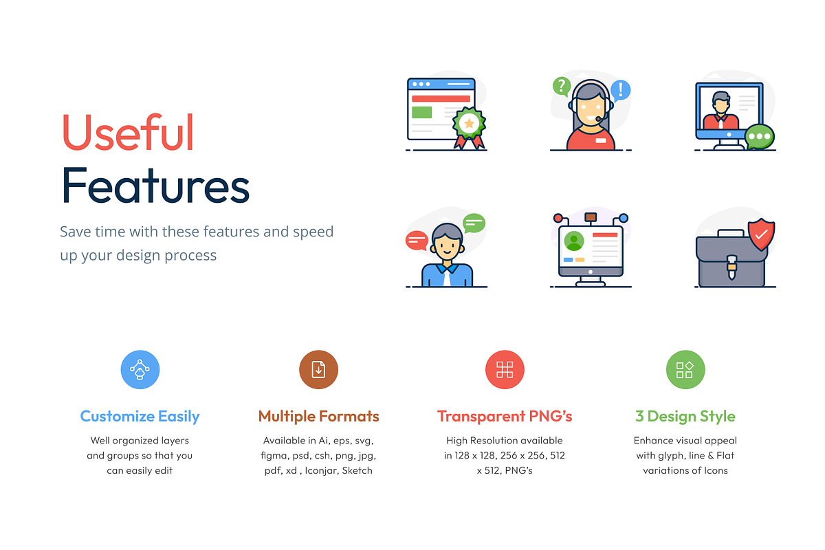 Customer Feedback Icon Set, a Person Illustration by Brickclay (Photo 2 of 7)