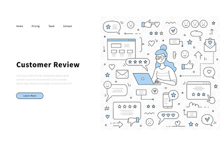 Customer review rating vector doodle, a Person Photo by art PVP - market