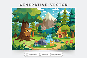 A bear and a raccoon explore a color, a Graphic by Iftikhar Alam