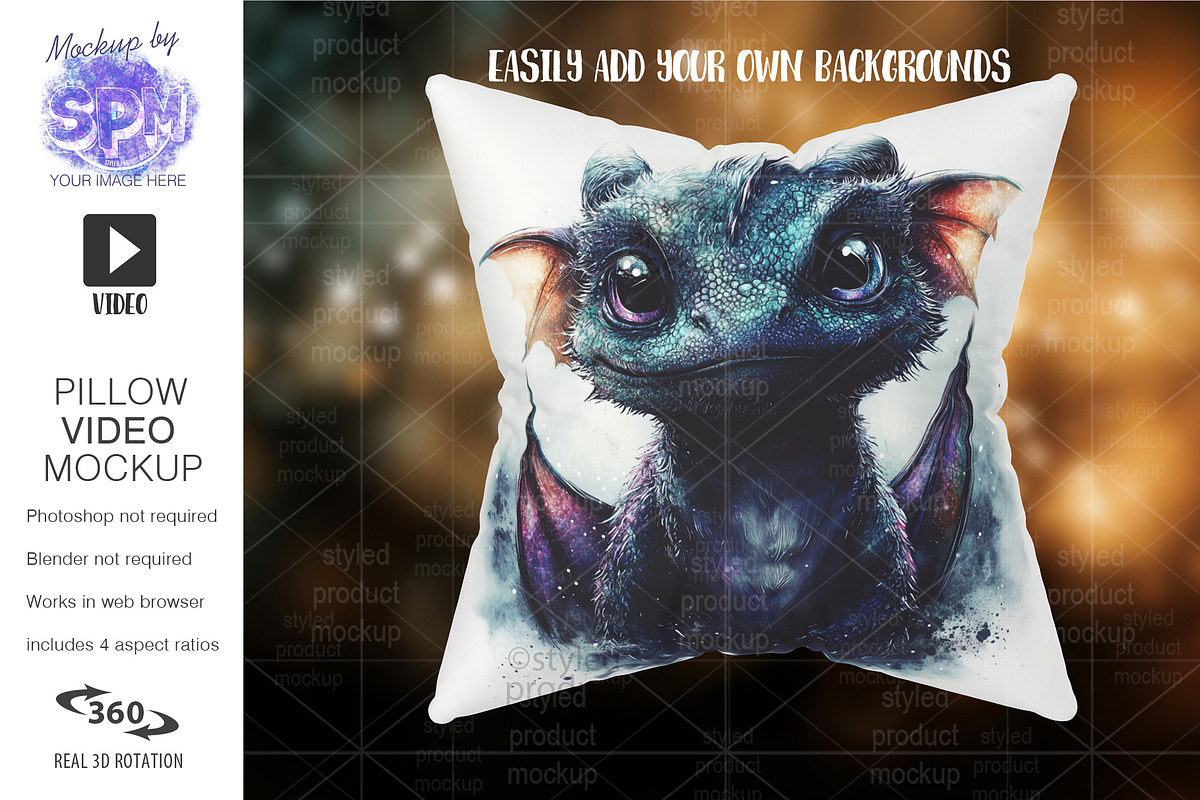Animated Pillow Video Mockup, a Household Mockup by StyledProductMockups (Photo 14 of 15)