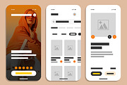 Modern Mobile App Wireframe Template, a Wireframe Template by MightyDesign (Thumbnail 1 of 7)