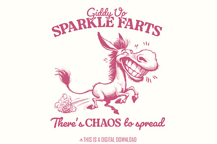 Giddy Up Sparkle Farts PNG, an Illustration by SharpMarketplace