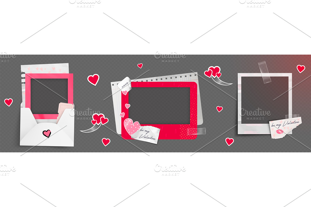 Photo frame with love theme for, an Illustration by art PVP - market