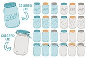 Vintage Blue Jar Vectors & Clipart, an Illustration by Amanda Ilkov (Thumbnail 2 of 4)