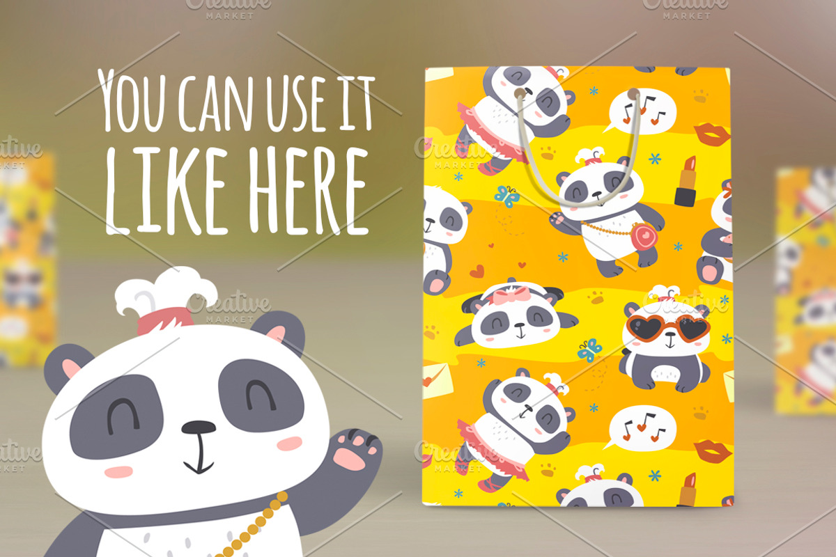 BLACK FRIDAY! Panda girl set, an Animal Illustration by SunnyWS (Photo 10 of 10)