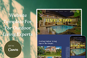 Outdoor Living Canva Website, a Landing Page Template by Oranja Studio (Thumbnail 1 of 3)